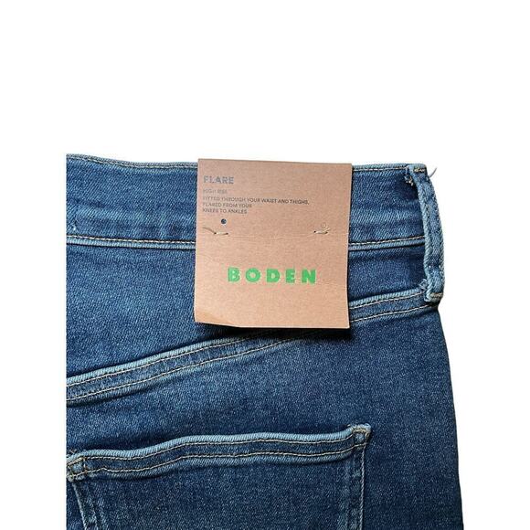 BODEN SZ 30/32 Blue Five Pockets High Rise Bootcut Jeans Cotton Blend NWT - Picture 3 of 5